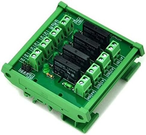 Electronics-Salon DIN Rail Mount DC24V 8 Channels DC-AC 2Amp G3MB-202P Solid State Relay SSR Module Board. in Saudi Arabia