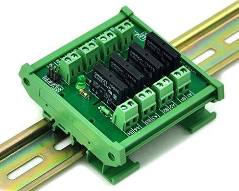 Electronics-Salon DIN Rail Mount DC24V 8 Channels DC-AC 2Amp G3MB-202P Solid State Relay SSR Module Board. in Saudi Arabia