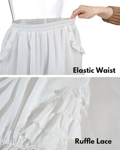 Nuoqi White Ruffle Bloomer for Women Cotton Victorian Pantaloons Knee Length Bloomer in Saudi Arabia