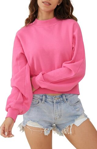 Orolay Women's Casual Cropped Sweatshirts Crew Neck Pullover Long Sleeve Hoodie Spring Fashion Clothes in Saudi Arabia