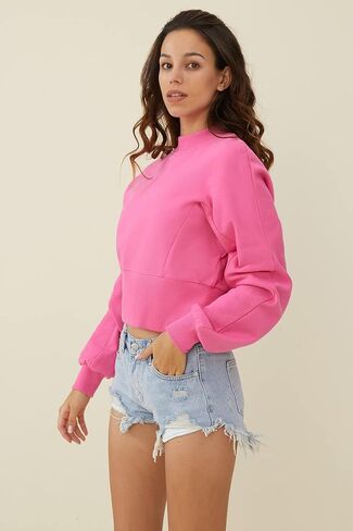 Orolay Women's Casual Cropped Sweatshirts Crew Neck Pullover Long Sleeve Hoodie Spring Fashion Clothes in Saudi Arabia