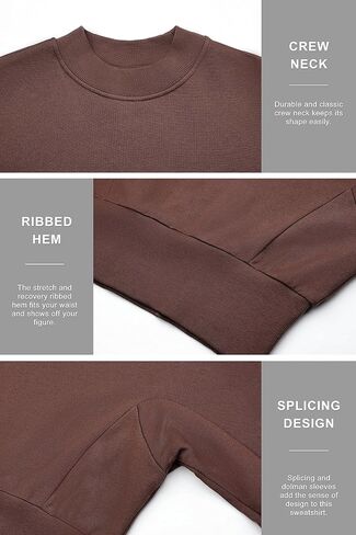 Orolay Women's Casual Cropped Sweatshirts Crew Neck Pullover Long Sleeve Hoodie Spring Fashion Clothes in Saudi Arabia
