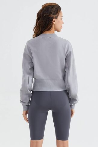 Orolay Women's Casual Cropped Sweatshirts Crew Neck Pullover Long Sleeve Hoodie Spring Fashion Clothes in Saudi Arabia