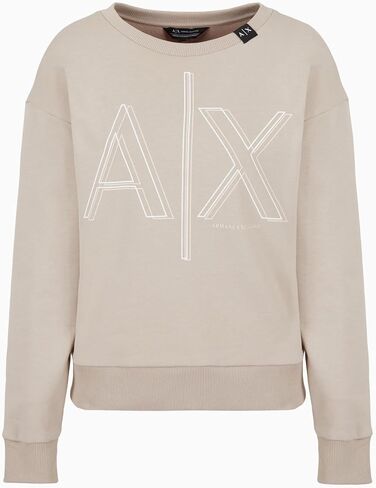 سويت شيرت نسائي من A｜X ARMANI EXCHANGE برقبة دائرية وطباعة شعار الفأس in Saudi Arabia