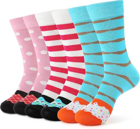 صندوق جوارب جلاملاين دونات للنساء، جوارب قطنية ملونة ومضحكة، هدايا ممتعة للنساء 3 أزواج in Kuwait
