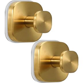 Suction Cup Hooks for Shower - Reusable No-Drill Mounting - Hooks for Towels, Robes & Loofah on Metal, Glass, Mirrors, Tile & Smooth Non-Porous Surfaces (2, Brushed Nickel) in Saudi Arabia