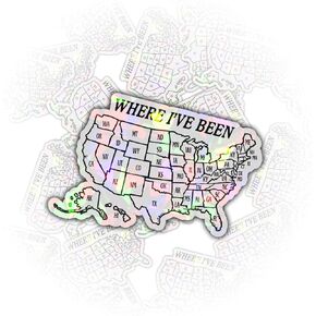 (3Pcs) Where I've Been Map Vinyl Coloring Sticker, Where I Have Been Waterproof Decal to Track Travel Journal, Visited States map for Laptop Water Bottle Phone Hard Hat 3"x3" in Kuwait