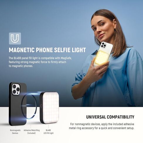 إصدار مستوى الدخول NEWER PHONE SELFIE Light for iPhone ، 2500-9000K CRI80 2000MAH CLAIN PLASTALLE القابلة لإعادة الشحن على دفق الماكياج تسجيل الكمبيوتر المحمول ملء مؤتمر مؤتمر ، N15 in Kuwait