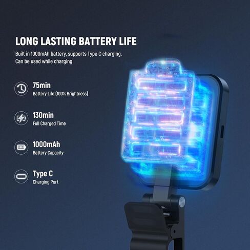 إصدار مستوى الدخول NEWER PHONE SELFIE Light for iPhone ، 2500-9000K CRI80 2000MAH CLAIN PLASTALLE القابلة لإعادة الشحن على دفق الماكياج تسجيل الكمبيوتر المحمول ملء مؤتمر مؤتمر ، N15 in Kuwait