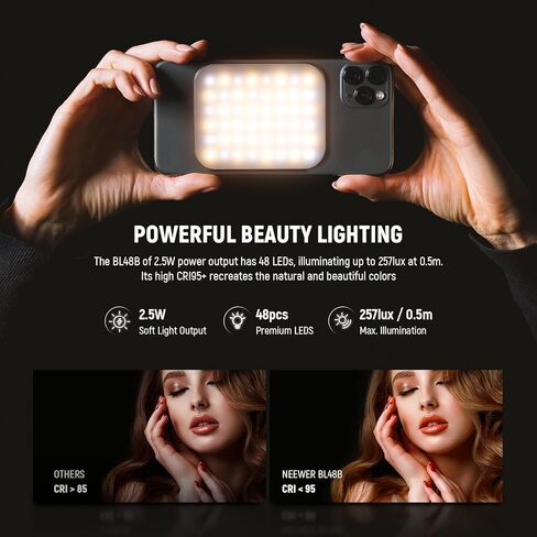 إصدار مستوى الدخول NEWER PHONE SELFIE Light for iPhone ، 2500-9000K CRI80 2000MAH CLAIN PLASTALLE القابلة لإعادة الشحن على دفق الماكياج تسجيل الكمبيوتر المحمول ملء مؤتمر مؤتمر ، N15 in Kuwait