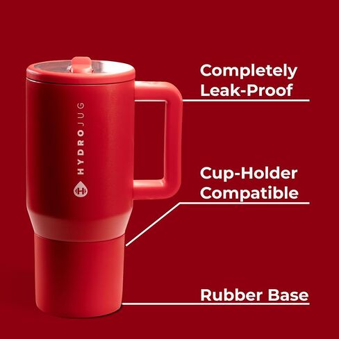 Hydrojug Kids - 20 أوقية زجاجة ماء معزولة مع القش والمقبض | تسرب مقاوم ودائم | مثالي للمدرسة والرياضة والغداء والسفر والمخيم ، الكرز الحلو in Kuwait