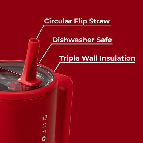 Hydrojug Kids - 20 أوقية زجاجة ماء معزولة مع القش والمقبض | تسرب مقاوم ودائم | مثالي للمدرسة والرياضة والغداء والسفر والمخيم ، الكرز الحلو in Kuwait