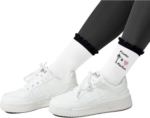 Century Star Cute Pilates Grip Socks Ruffle Frilly Yoga Crew Socks for Women-Non Slip Athletic Sticky Workout Barre Hospital in Saudi Arabia