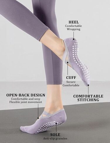 Non-slip Grips Pilates Cotton Socks For Women Ankle Grippy Straps Yoga Barre Ballet Dance Gripper Workouts Anti Skid Sock in Saudi Arabia