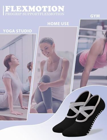 Non-slip Grips Pilates Cotton Socks For Women Ankle Grippy Straps Yoga Barre Ballet Dance Gripper Workouts Anti Skid Sock in Saudi Arabia