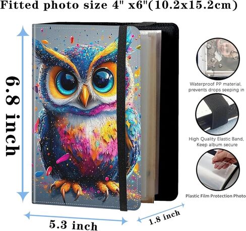 صور ألبوم 4 × 6 - 120 صورة تغطية جلدية بو ، ألبوم صغير لطيف مع فرقة مرنة قوية ، لألبوم صور عائلة عائلة الزفاف ، قطة مجردة in Kuwait