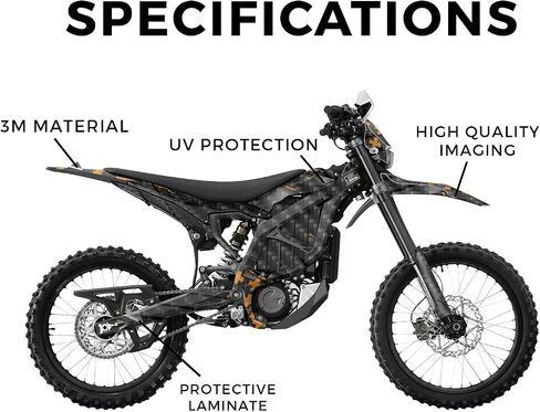 Surron Ultra Bee Graphics Kit Wrap - Black Hexa Camo - Sur-Ron Skin - Premium 3M Vinyl Protective Wrap Decal Cover - Easy to Apply | Crafted in The USA by MightySkins in Saudi Arabia