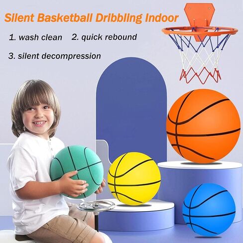 Silent Basketball Size 7, Upgrade Dribble Dream Silent Basketball, Foam Indoor Ball for Quiet Dribbling and Indoor Training, Real Feel Higher Bounce Quieter (9.4 in) in Saudi Arabia