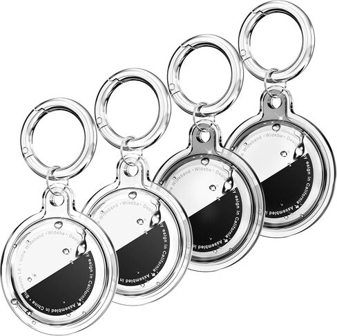 Galafoki Waterproof 4 Pack متوافق مع حامل Apple Airtags ، علامات الهواء الصافية-4 علامات الهواء مع حزمة Airtags keychain للأطفال الكلب والحيوانات الأليفة ومفاتيح السيارات ، والبطول الوردي+اللون الأزرق+الأرجواني+أسود+أبيض in Kuwait