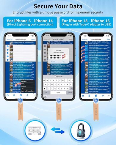 عصا صور لمحرك أقراص فلاش سعة 256 جيجابايت معتمدة من MFi لهواتف iPhone، ذاكرة خارجية لحفظ الصور لحفظ البيانات/النسخ الاحتياطي/نقل الملفات/الصور/الفيديو/iPhone/iPad/iOS/Android/PC (وردي) المساحة المتوفرة: ~244 جيجابايت in Kuwait