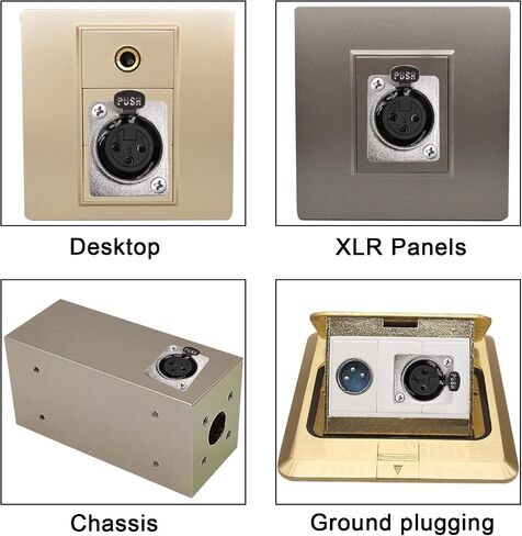 كابل D من النوع XLR بطول 1.6 قدم، عبوتان، أزرق، موصل مروري، D XLR أنثى إلى ذكر لصندوق المسرح المتميز، لوحة التصحيح، حامل اللوحة، صندوق الأرضية، بدون لحام لتثبيت الصوت الاحترافي in Kuwait