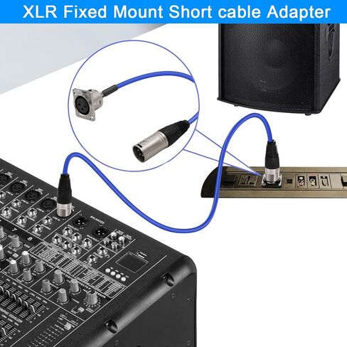 كابل D من النوع XLR بطول 1.6 قدم، عبوتان، أزرق، موصل مروري، D XLR أنثى إلى ذكر لصندوق المسرح المتميز، لوحة التصحيح، حامل اللوحة، صندوق الأرضية، بدون لحام لتثبيت الصوت الاحترافي in Kuwait