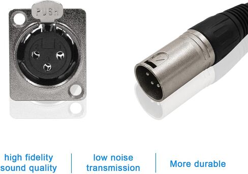 كابل D من النوع XLR بطول 1.6 قدم، عبوتان، أزرق، موصل مروري، D XLR أنثى إلى ذكر لصندوق المسرح المتميز، لوحة التصحيح، حامل اللوحة، صندوق الأرضية، بدون لحام لتثبيت الصوت الاحترافي in Kuwait