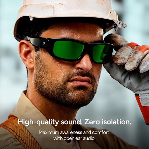 أكواب السلامة الذكية لوسيد درع للرجال والنساء ، إطار TR90 ، نظارات السلامة الذكية بلوتوث مع عدسات تكيفية خفيفة ، مكبرات صوت مفتوحة للميكروفون - ANSI Z87.1 (قياسي) in Kuwait