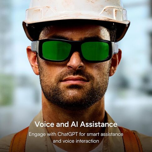 أكواب السلامة الذكية لوسيد درع للرجال والنساء ، إطار TR90 ، نظارات السلامة الذكية بلوتوث مع عدسات تكيفية خفيفة ، مكبرات صوت مفتوحة للميكروفون - ANSI Z87.1 (قياسي) in Kuwait