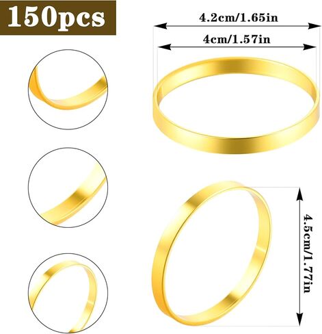 100pcs حلقات منديل الذهب ، حلقات منديل ذهبية أنيقة ، servilleteros para mesas لحفلات الزفاف والحفلات والعشاء in Kuwait