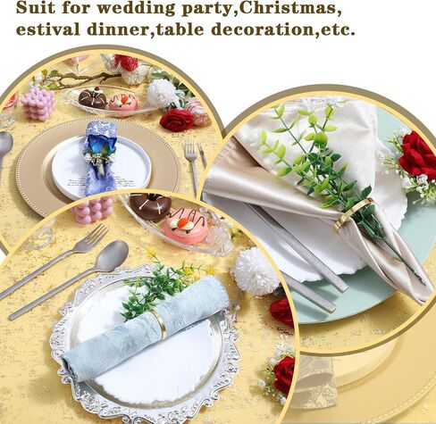 100pcs حلقات منديل الذهب ، حلقات منديل ذهبية أنيقة ، servilleteros para mesas لحفلات الزفاف والحفلات والعشاء in Kuwait