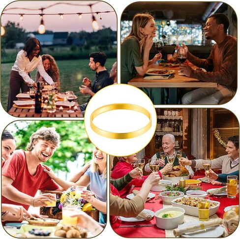 100pcs حلقات منديل الذهب ، حلقات منديل ذهبية أنيقة ، servilleteros para mesas لحفلات الزفاف والحفلات والعشاء in Kuwait