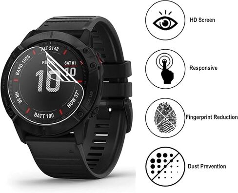 6 حزمة فيلم مضاد للخلع لـ Garmin Venu 3 (45mm) واقي الشاشة ، فيلم TPU المرن ، HD Clear Case متوافق مع Garmin Venu 3 (45mm) Smartwatch in Kuwait