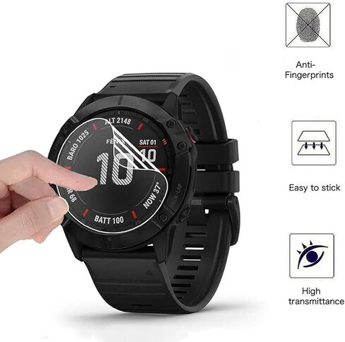 6 حزمة فيلم مضاد للخلع لـ Garmin Venu 3 (45mm) واقي الشاشة ، فيلم TPU المرن ، HD Clear Case متوافق مع Garmin Venu 3 (45mm) Smartwatch in Kuwait