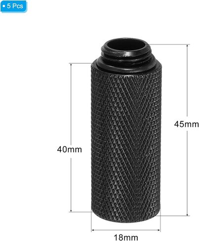 uxcell ذكر إلى موسع للإناث تركيب G1/4 × 20 مم لنظام تبريد الماء بالكمبيوتر الأسود 5pcs in Saudi Arabia