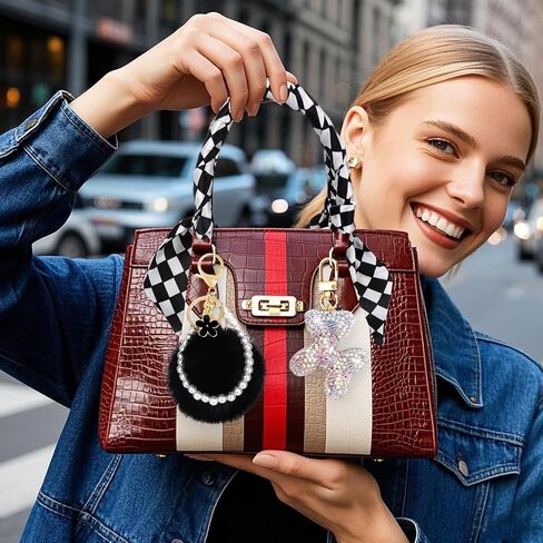 AIERSA 3Pcs Bag Charms for Handbags Purses, Cute Keychains for Women, Pearl Chain Bag Strap, Handle Decorative Handbag Charms Set for Women Purse Handbag Wallet Crossbody Shoulder Bag Accessories in Kuwait