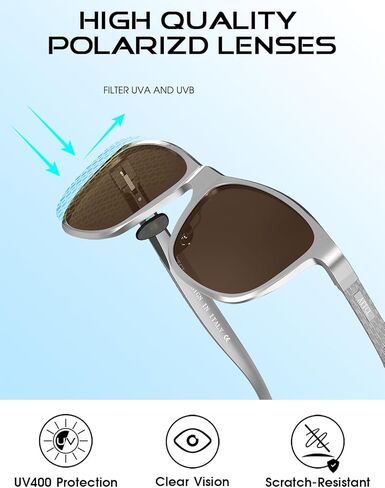ATTCL Men's Retro Metal Frame Driving Polarized Sunglasses For Men in Saudi Arabia