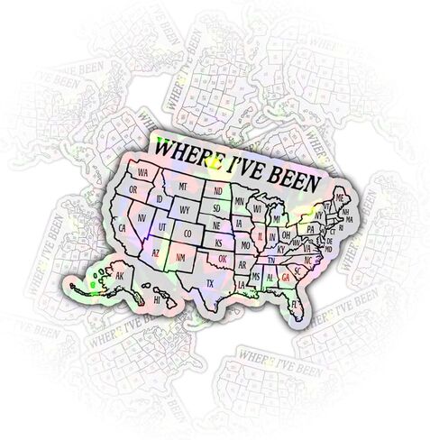 (3Pcs) Where I've Been Map Vinyl Coloring Sticker, Where I Have Been Waterproof Decal to Track Travel Journal, Visited States map for Laptop Water Bottle Phone Hard Hat 3"x3" in Saudi Arabia