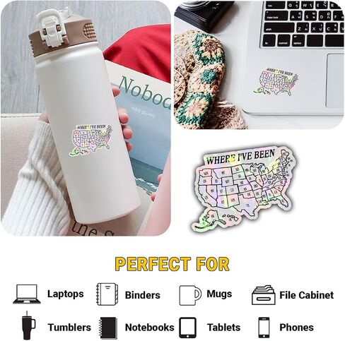 (3Pcs) Where I've Been Map Vinyl Coloring Sticker, Where I Have Been Waterproof Decal to Track Travel Journal, Visited States map for Laptop Water Bottle Phone Hard Hat 3"x3" in Saudi Arabia