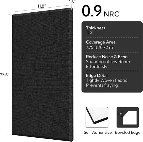 Olanglab Fiberglass Acoustic Wall Panels 4 Pack, 11.8'' x 23.6'' Sound Panels, Fabric Wrapped Sound Proof Panels for Walls (Light Gray) in Saudi Arabia