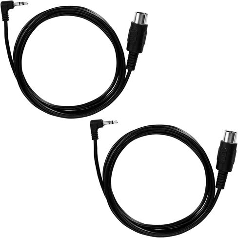قطعتان من النوع A 3.5 ملم/0.14 بوصة TRS إلى كابل ذكر 5-Pin DIN MIDI، كابل TRS طويل 1.5 متر/59 بوصة إلى كابل MIDI متعدد الاتجاهات 5-Pin لمزامنة لوحات المفاتيح وDAWs (أسود) in Saudi Arabia