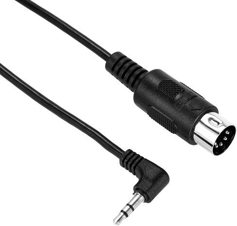 قطعتان من النوع A 3.5 ملم/0.14 بوصة TRS إلى كابل ذكر 5-Pin DIN MIDI، كابل TRS طويل 1.5 متر/59 بوصة إلى كابل MIDI متعدد الاتجاهات 5-Pin لمزامنة لوحات المفاتيح وDAWs (أسود) in Saudi Arabia