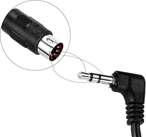 قطعتان من النوع A 3.5 ملم/0.14 بوصة TRS إلى كابل ذكر 5-Pin DIN MIDI، كابل TRS طويل 1.5 متر/59 بوصة إلى كابل MIDI متعدد الاتجاهات 5-Pin لمزامنة لوحات المفاتيح وDAWs (أسود) in Saudi Arabia