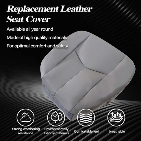 Secosautoparts السائق أسفل ووسادة الرغوة استبدال المقعد الجلدي الغطاء الرمادي الداكن #692 أو 69i متوافق مع Chevy Tahoe Suburban متوافق مع GMC Sierra Yukon 2003 2004 2005 in Saudi Arabia