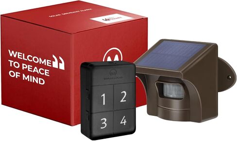 eMACROS Upgraded Rechargeable Battery Driveway Alarm Single Base Station - Easy-to-Use Base Station with 30 Chimes, Ideal for Driveway Gate & Yard Security（Incompatible with APP） in Saudi Arabia