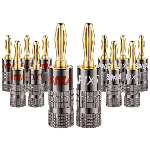 مقابس الموز لأسلاك السماعات ، موصلات مكبرات صوت مطلية بذهب 24 كيلو ، 6 أزواج/ 12pcs مجموعة قابس الموز in Kuwait