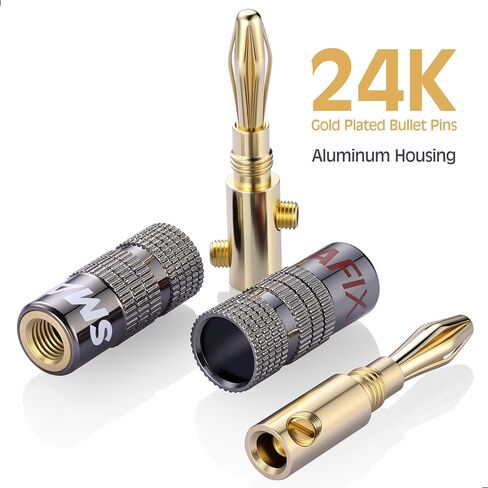 مقابس الموز لأسلاك السماعات ، موصلات مكبرات صوت مطلية بذهب 24 كيلو ، 6 أزواج/ 12pcs مجموعة قابس الموز in Kuwait