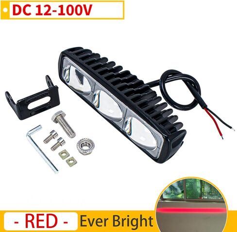9-Bead Red Forklift LED Warning Light, High-Intensity Forklift Safety Light with Lens & Aluminum Housing, Adjustable Mount for Easy Installation, DC 12-80V for Warehouse & Industrial Use (2Pcs) in Saudi Arabia