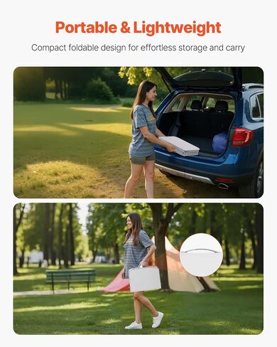 طاولة التخييم القابلة للطي ، 24 × 12 بوصة ، طية طية خفيفة الوزن ، طاولات عمل مضغوطة للغاية قابلة للتعديل ، والألومنيوم ومكاتب الجانبية المحمولة في الهواء الطلق للطبخ ، والفضة. in Kuwait