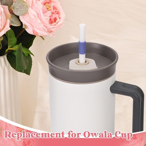 Tumbler Lids Replacement for 40oz Owala Cup, Replacement Spill Proof Splash Resistant Tumbler Lid, Reusable Tumbler Covers for Owala Cup Accessories,BPA-Free (coffe blue) in Saudi Arabia